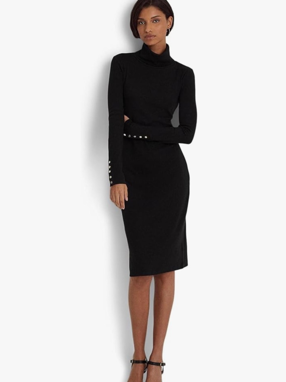 Lauren Ralph Lauren‎ Cotton-Blend Turtleneck Dress